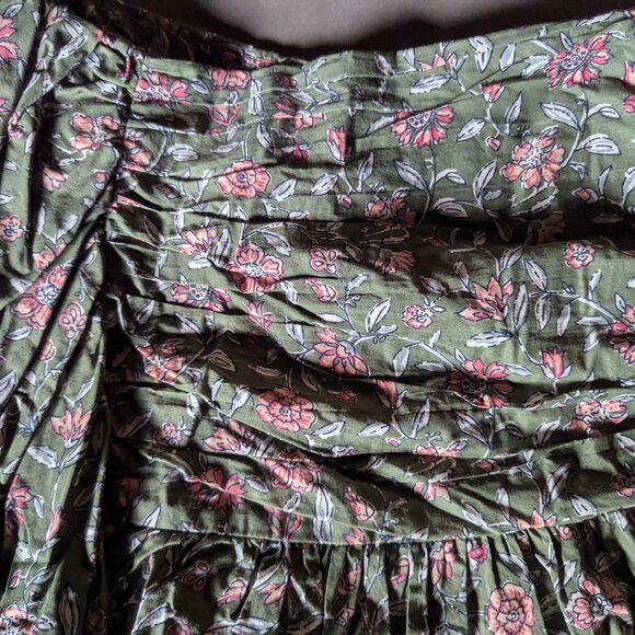 Sézane Julia Skirt | Khaki Indian flowers - Picture 16 of 16
